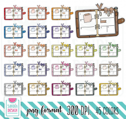 45 Doodle Planner Clipart. Time to plan. Personal and comercial use.
