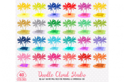 40 Colorful Tropical Island Clipart Travel Summer Holyday sea planner  stickers PNG with Transparent Background for Personal & Commercial Use