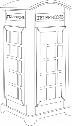 British Phone Booth 1 Black White Line Art Scalable Vector Graphics ...