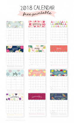 20 Free Printable Calendars for 2018 | Pinterest | Previous year ...