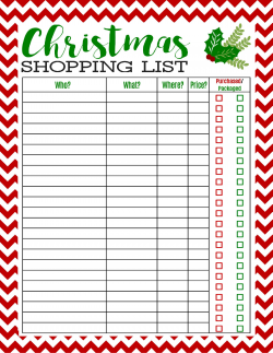 Freebie Printable Christmas Shopping List | Best of ...