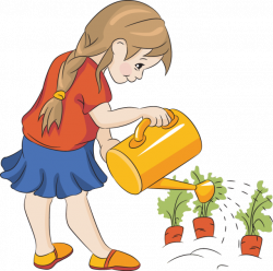 Unique Of Girl Watering Plants Clipart | Letters Format
