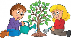 Child Planting Tree Clip Art, Vector Images & Illustrations ...