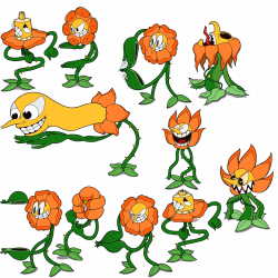 Sprite sheet of cagney carnation | Cuphead | Know Your Meme