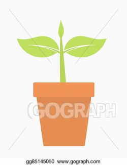 Vector Clipart - Plant in pot. Vector Illustration ...