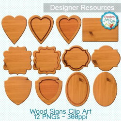 Wood Signs Clip Art | Wood Plaques Clip Art | Carved Wood Signs and Plaques  Clip Art | Designer Resources | Wood Graphics | Wood Cliparts