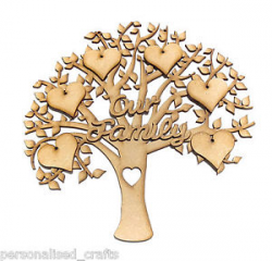 Details about Personalised Our Family Wall Plaque Tree Shape Memory Tree  Craft Embellishment
