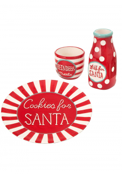 Amazon.com: Cookies for Santa Plate, Milk Bottle and Bowl ...