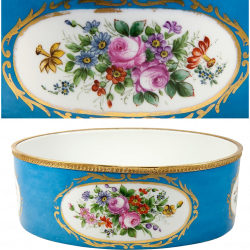 Fine Antique Late 1800s French Jardiniere, Porcelain in Sevres Blue ...