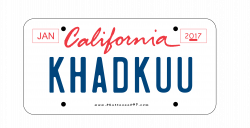 California khadkuu number plate | California number plate ...