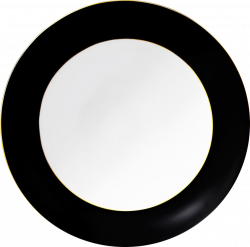Black Rimmed Charger Plates - Adams Catering Hire