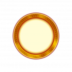 Material Yellow Circle - Chinese style round frame yellow round ...