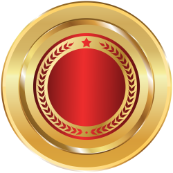 Gold Red Seal Badge PNG Transparent Clip Art Image | Gallery ...
