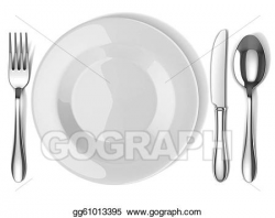 Drawing - plate and silverware. Clipart Drawing gg61013395 ...