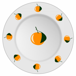 Clipart - Plate with orange pattern