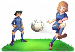 COMM] Serena and Ash Playing Soccer by ipokegear on DeviantArt