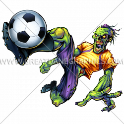 Zombie Soccer Kick | Production Ready Artwork for T-Shirt Printing