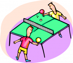Kids Play Game of Table Tennis - Vector Image