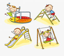 Children Playing On Playground Clipart - Children Playing In ...