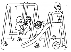 Hasil gambar untuk playground coloring page for kids ...