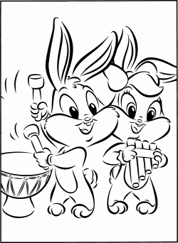 Baby Looney Tunes Play Music Coloring Pages | Cartoons | Pinterest ...