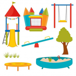 Cute playground vector, Digital Clipart - Instant Download - EPS, PNG files  included