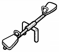Clipart - seesaw - lineart