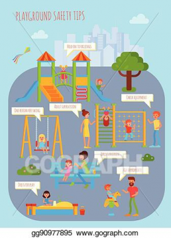Clip Art Vector - Playground safety tips poster. Stock EPS ...