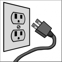 Clip Art: Electricity: Outlet & Plug Grayscale I abcteach ...