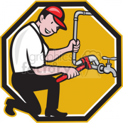 plumber wrench pipe tap clipart. Royalty-free clipart # 388250