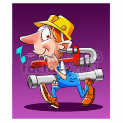 cartoon plumber clipart. Royalty-free clipart # 393894