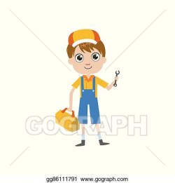 Vector Clipart - Boy future plumber. Vector Illustration ...
