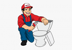 Plumbing Repair & Servicing - Fixing Toilet Clipart #505324 ...