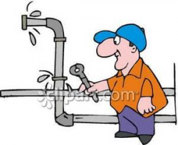 A Plumber Fixing a Leaking Water Pipe - Royalty Free Clipart ...