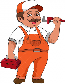 Plumber Holding Wrench And Toolbox | Vector Illustrations ...