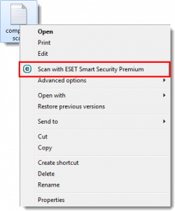 Right-click a file to scan it using ESET Windows home products—ESET ...