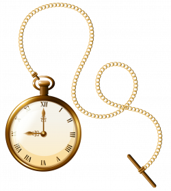 Gold Pocket Watch Clock PNG Clip Art