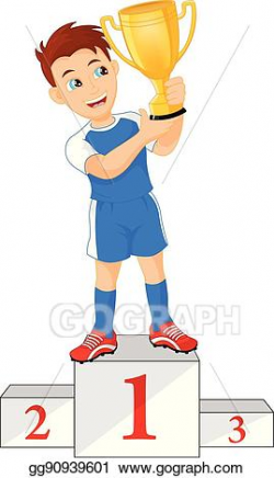 Vector Illustration - Happy soccer champions with winners ...