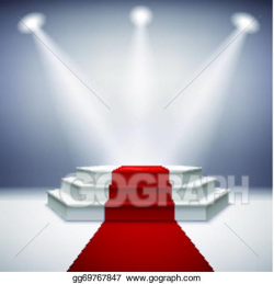Vector Art - Illuminated stage podium with red carpet ...