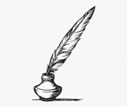 Feather Clipart Pen And Ink - Transparent Background Quill ...