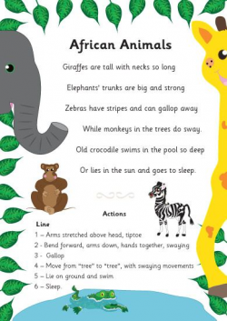 African animals poem KS1 | Children poem | Animal poems ...