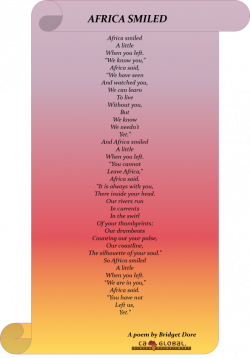 Africa Smiled_Poem from Bridget Dore_Africa Job Board | Heroes in ...