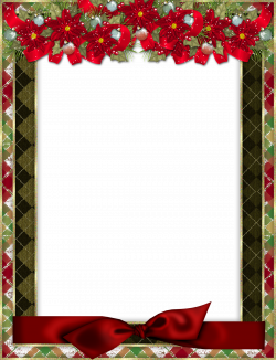 Christmas Photo Frame with Red Bow and Poinsettia | Gallery ...