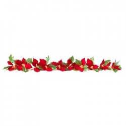 The Holiday Aisle Lighted Poinsettia Flower Garland with LED ...