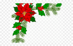 Poinsettia Clipart Decoration - Christmas Border Corner Gif ...