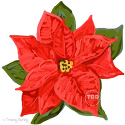 Red Poinsettia Clip Art - holiday clip art Printable Tracey Gurley Designs