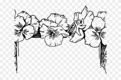 Poinsettia Clipart Top Border - Flower Line Drawing Border ...