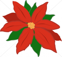 Red Poinsettia Flower | Religious Christmas Clipart