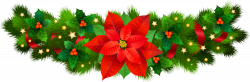 Christmas Decorative with Poinsettia PNG Clip Art Image | Gallery ...