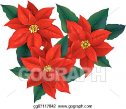 Vector Art - Red poinsettia christmas flower. EPS clipart ...